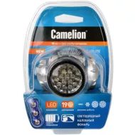 Фонарь CAMELION LED 5313-19F4 (налобный, 19LED, 4 режима, 3*AAA в комплекте, металлик, блистер)