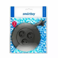Удлинитель Smartbuy, 3 гнезда 3 метра 10А/2,2кВт, б/з, круглый, черный (SBE-10-3-03-B)/40