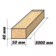 Брусок строганный 50х40х3000 проф-й естест. влажности