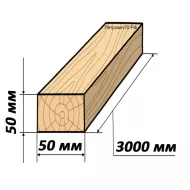 Брусок строганный 50х50х3000 проф-й естест. влажности