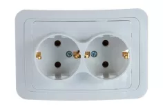 IN HOME Розетка 2-я накл, з/к,з/ш BOLLETO.бел.7128х-W