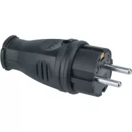 Вилка Navigator 61 368 NCA 16A, IP44, прямая. с/з, каучук черная