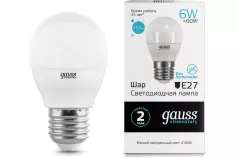 Лампа Gauss LED Globe 6W  Е14  4100K