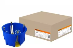 TDM установочная коробка СП D68х45мм, саморезы, пл. лапки, синяя, IP20,
