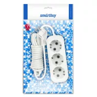 Удлинитель Smartbuy, 3 гнезда 2 метра 16А/3,5кВт с выкл. и зазем ПВС 3х1,0 (SBE-16-3-02-ZS) 1/50