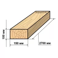 Брус н/строг. 150х100мм L=2700мм Б/у