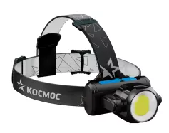 Фонарь налобный КОСМОС KOCH5WLi-On, 3Вт XPE, 5Вт COB, 1200Mah LI-On, зар. Micro USB