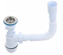 Сифон для мойки с выпуском 1 1/2х40, с гибкой трубой 40х40/50 AQUANT (арт. В0115-30-MR) СУПЕРЦЕНА
