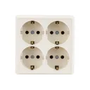 Розетка четырехместная квадратная 